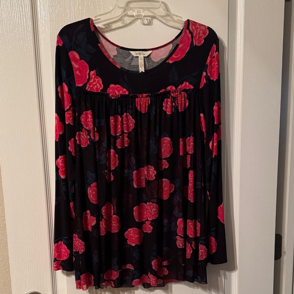 Matilda Jane Black and Red Floral Blouse